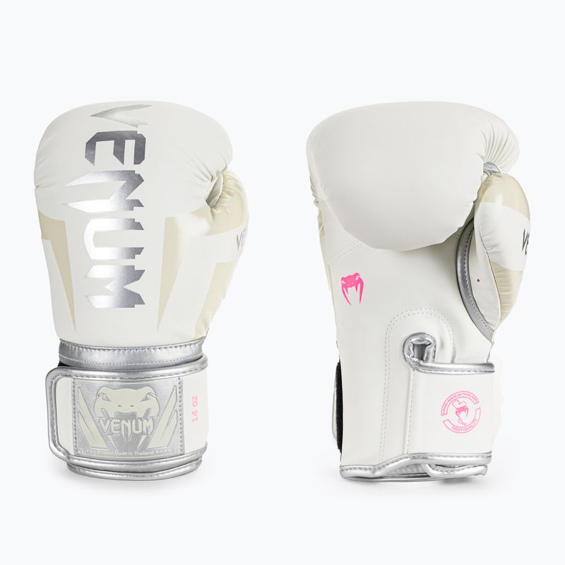 Venum Elite vyriškos bokso pirštinės baltos ir sidabrinės spalvos 1392-574 3