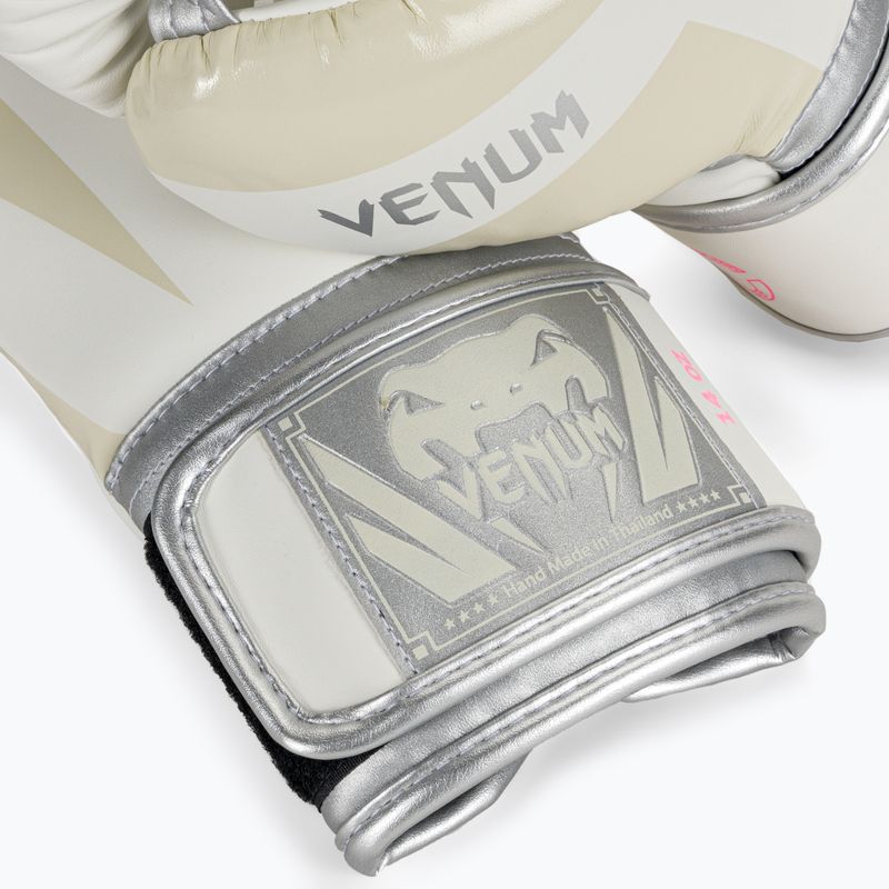 Venum Elite vyriškos bokso pirštinės baltos ir sidabrinės spalvos 1392-574 5