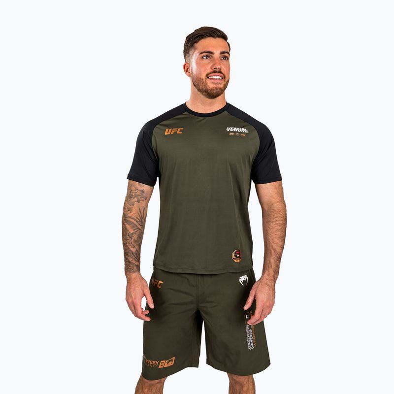 Vyriški marškinėliai Venum UFC By Adrenaline Fight Week Dry-Tech khaki 3