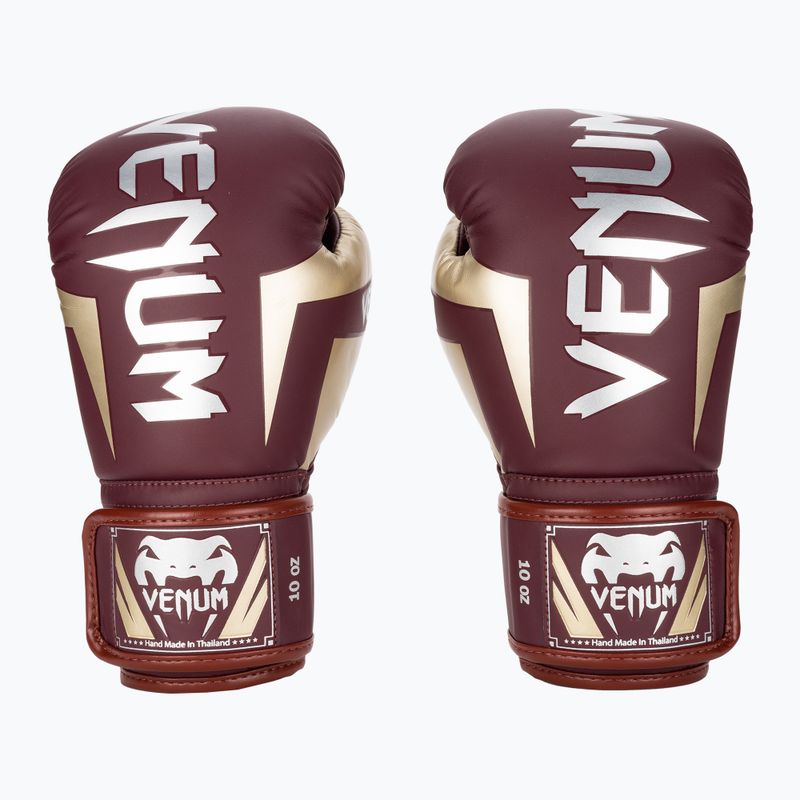 Bokso pirštinės Venum Elite burgundy/gold