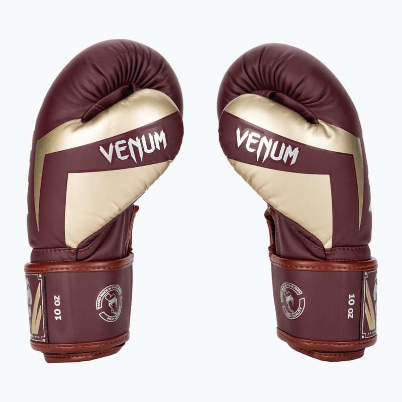Bokso pirštinės Venum Elite burgundy/gold 3