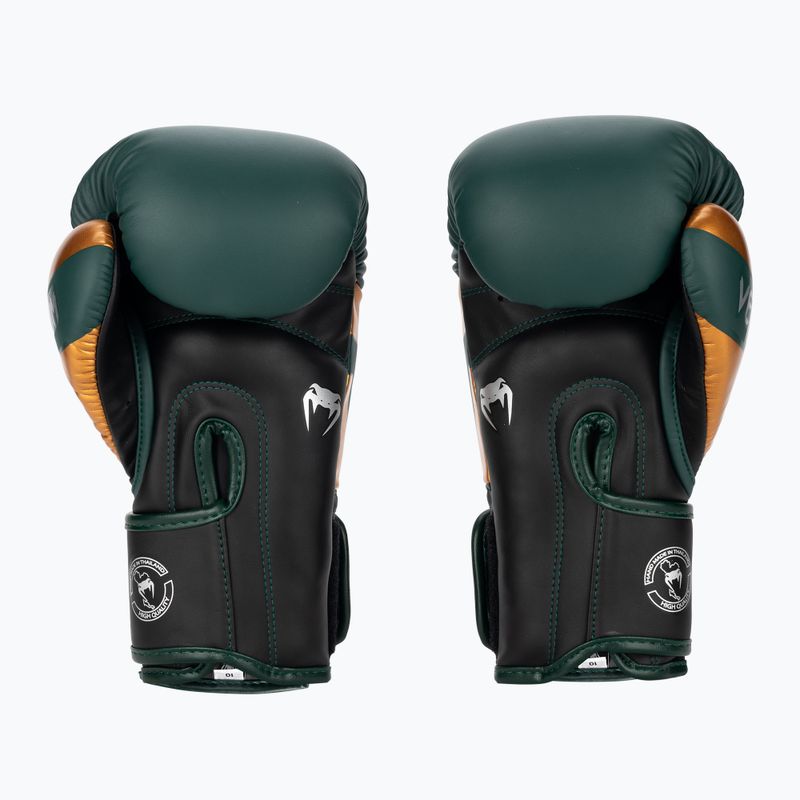 Bokso pirštinės Venum Elite green/bronze/silver 2