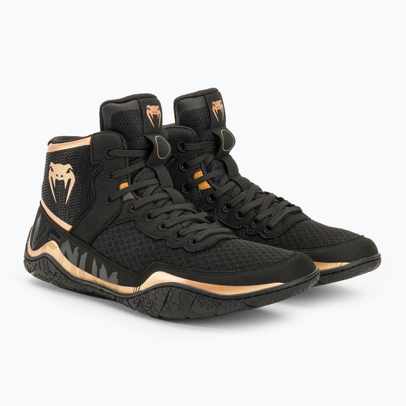 Bokso bateliai Venum Elite Wrestling black/bronze 4