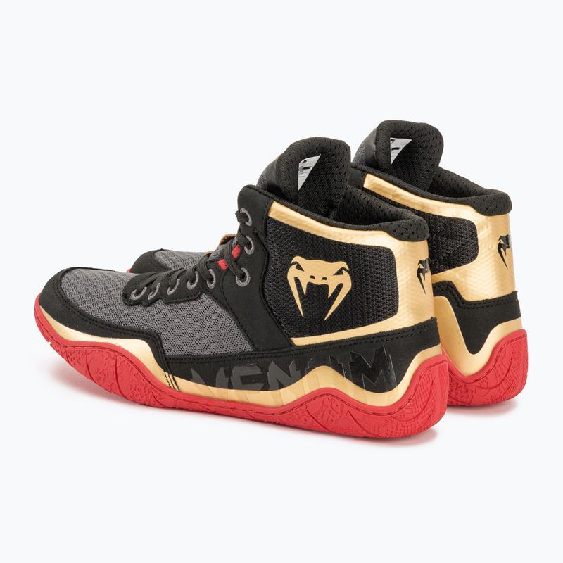 Bokso bateliai Venum Elite Wrestling black/gold/red 3