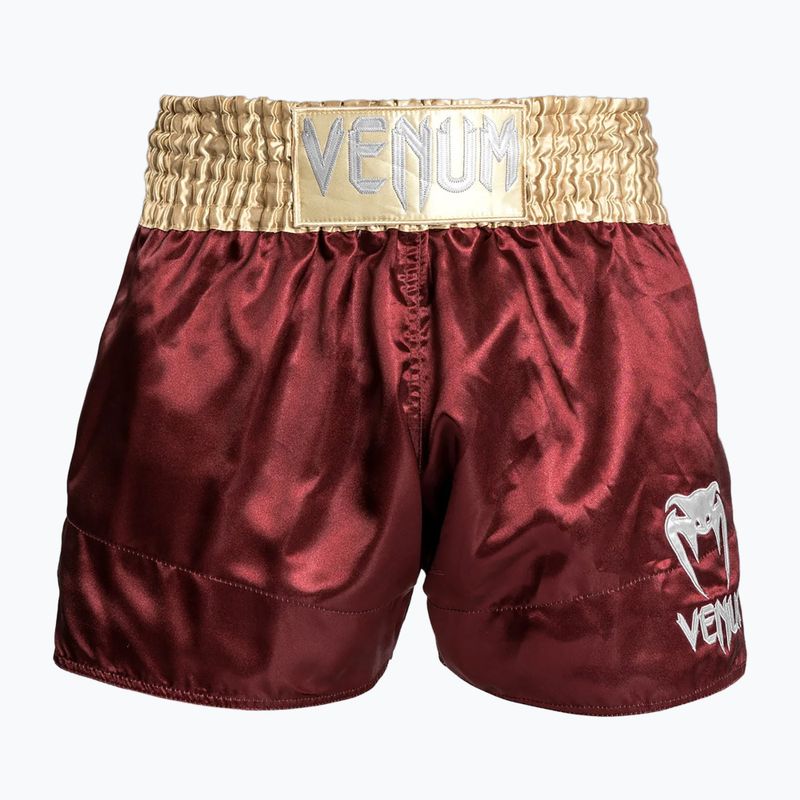 Vyriški treniruočių šortai Venum Classic Muay Thai burgundy/gold/white