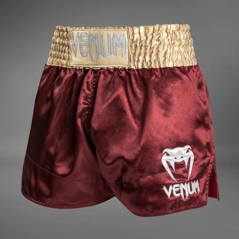 Vyriški treniruočių šortai Venum Classic Muay Thai burgundy/gold/white 3