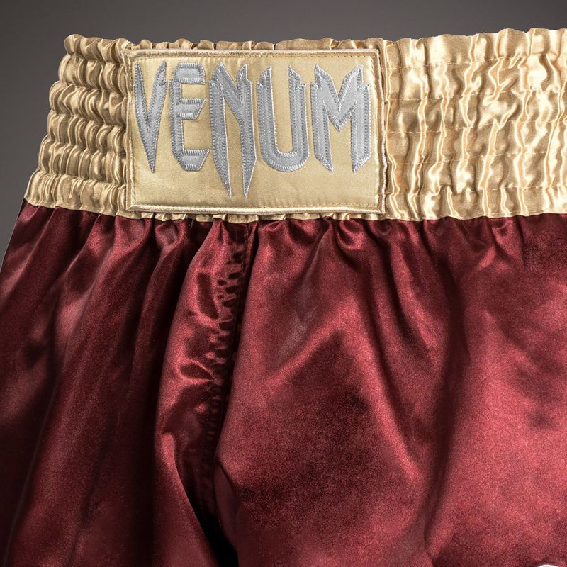 Vyriški treniruočių šortai Venum Classic Muay Thai burgundy/gold/white 4