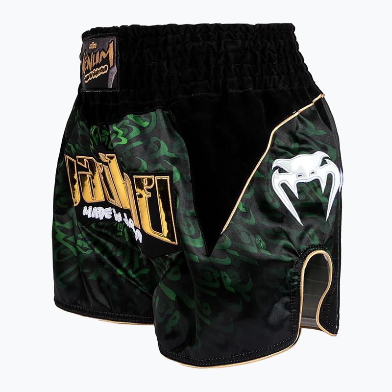 Treniruočių šortai Venum Attack Muay Thai black/green 3