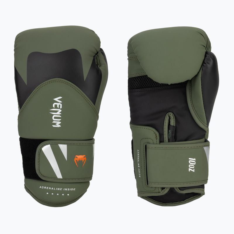 Vyriškos bokso pirštinės Venum Challenger 4.0 black/khaki