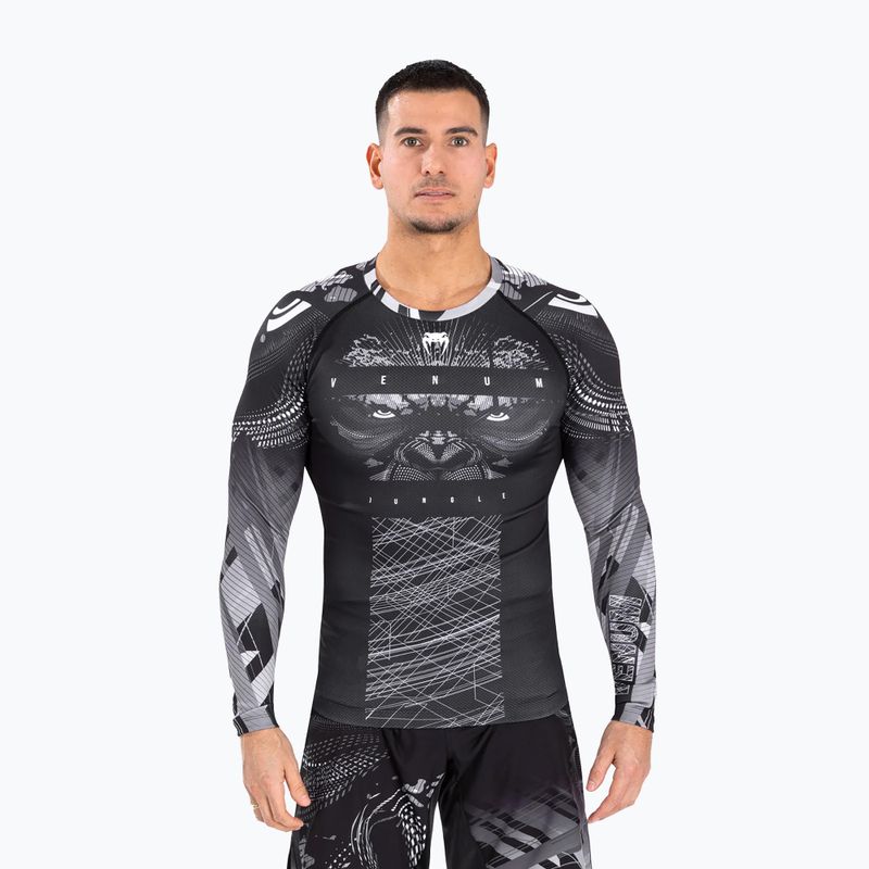 Vyriški marškinėliai Venum Gorilla Jungle Rashguard black/white