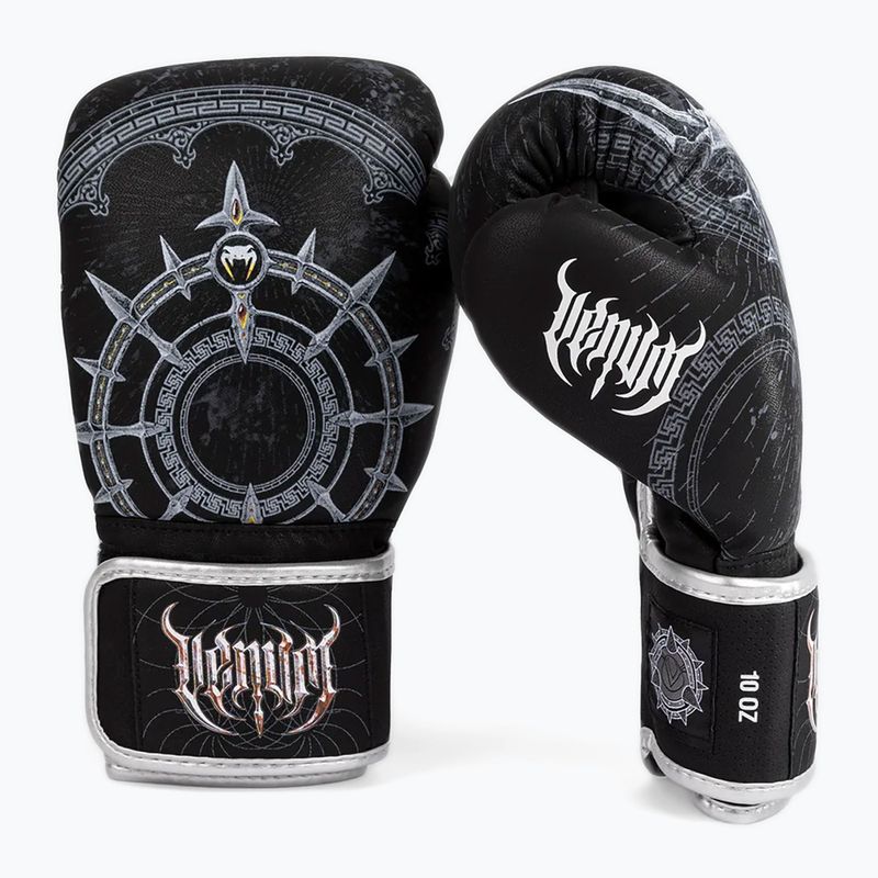 Bokso pirštinės Venum Gladiator 5.0 Boxing Gloves black/silver 2