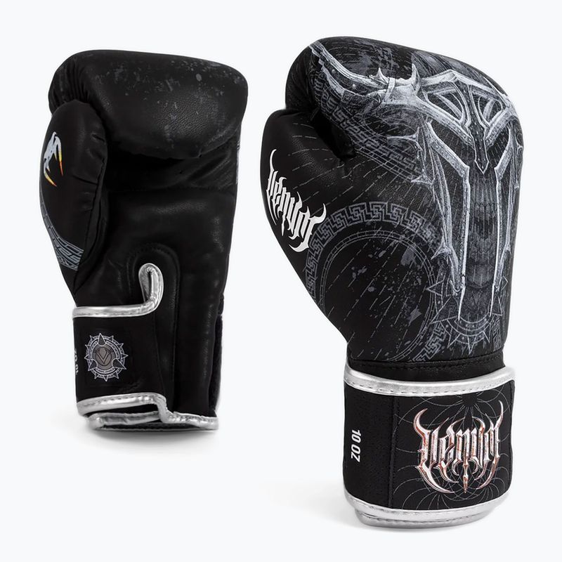 Bokso pirštinės Venum Gladiator 5.0 Boxing Gloves black/silver 3