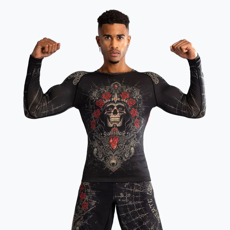 Vyriški marškinėliai ilgomis rankovėmis Venum Santa Muerte 5.0 Men’S Long Sleeve Rashguard deep black/gold 4