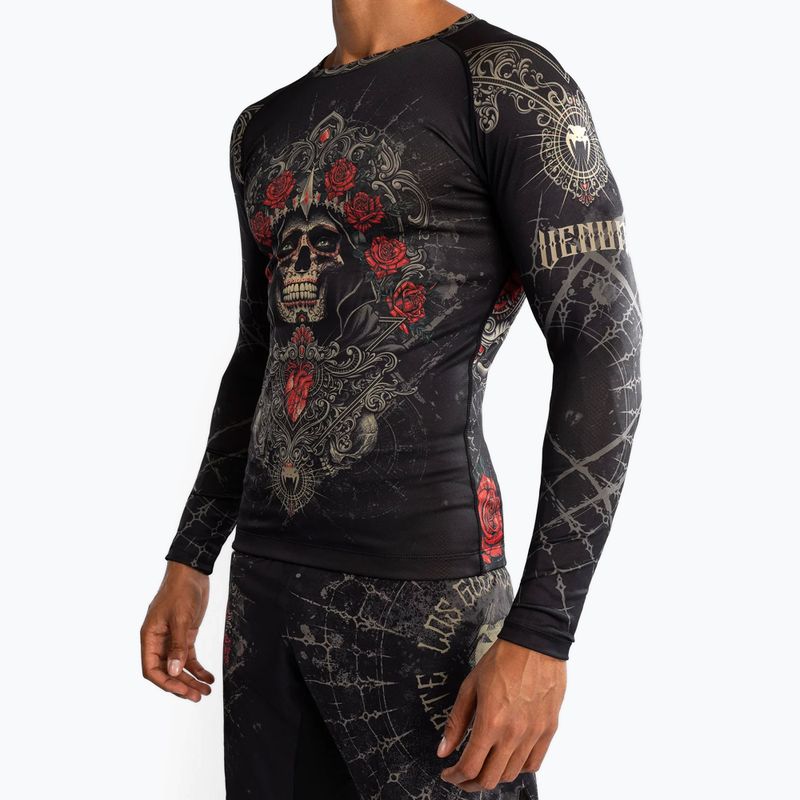 Vyriški marškinėliai ilgomis rankovėmis Venum Santa Muerte 5.0 Men’S Long Sleeve Rashguard deep black/gold 5