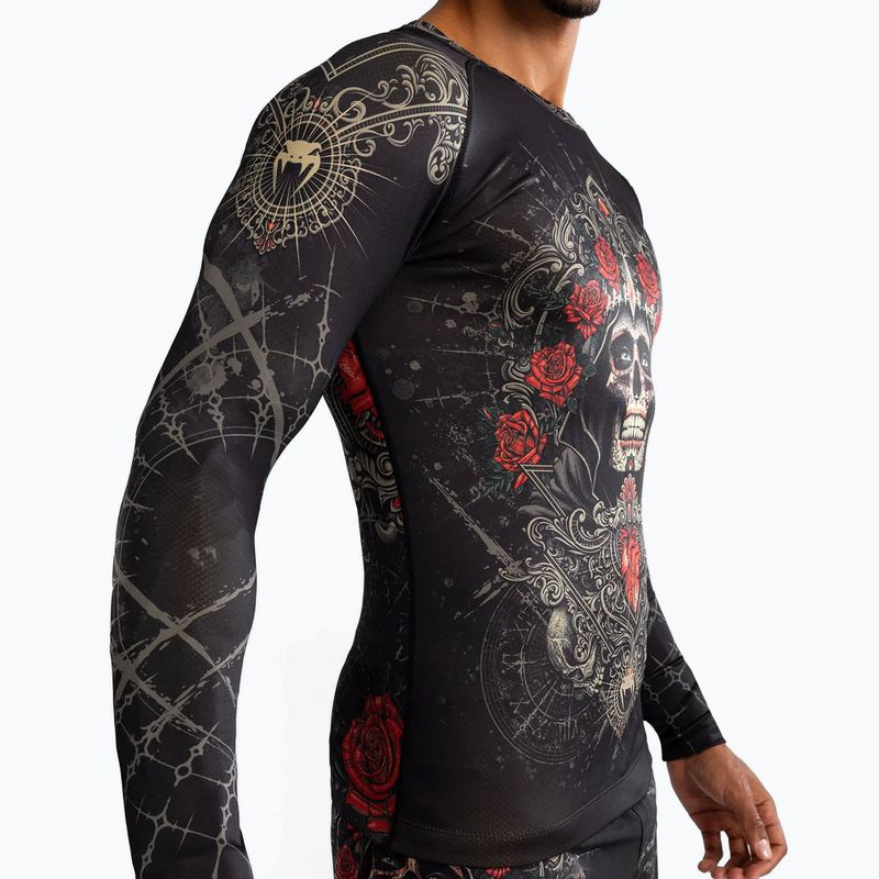 Vyriški marškinėliai ilgomis rankovėmis Venum Santa Muerte 5.0 Men’S Long Sleeve Rashguard deep black/gold 6