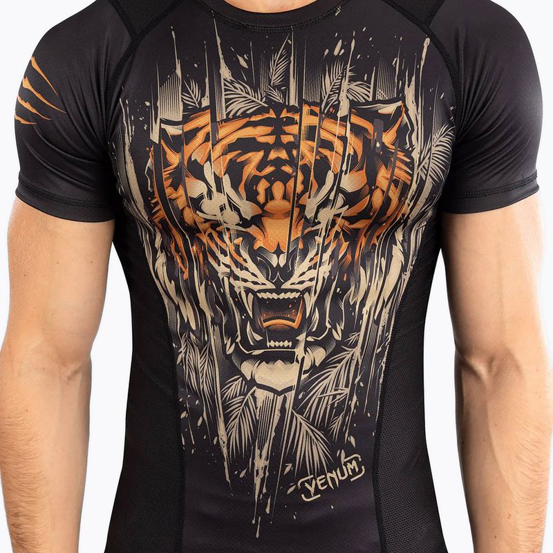 Vyriški marškinėliai Venum Tiger Men'S Short Sleeve Rashguard black/neon orange 5
