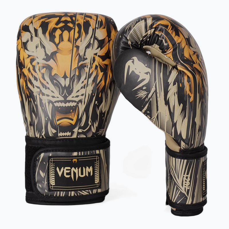 Bokso pirštinės Venum Tiger Boxing Gloves black/neon orange 2