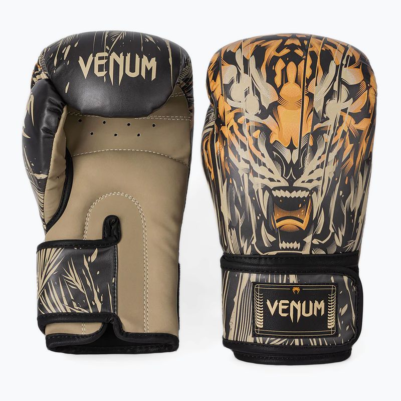 Bokso pirštinės Venum Tiger Boxing Gloves black/neon orange 3