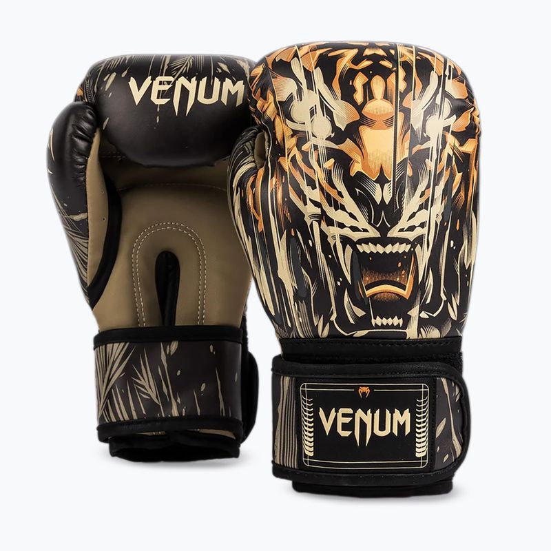 Vaikiškos bokso pirštinės Venum Tiger Kids Boxing juoda/neoninė oranžinė