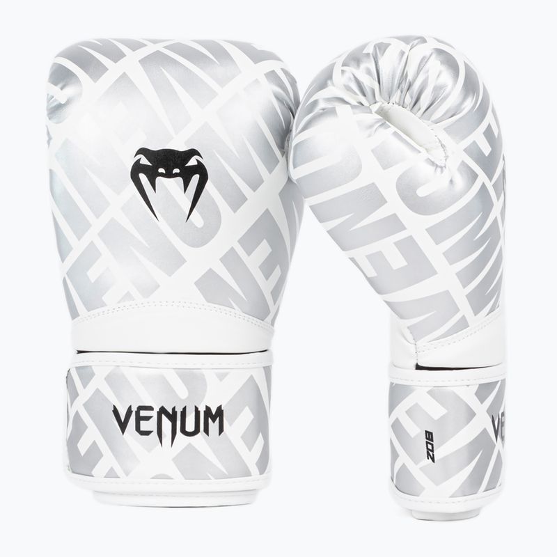 Venum Contender 1.5 XT Kids baltos/sidabrinės bokso pirštinės 2