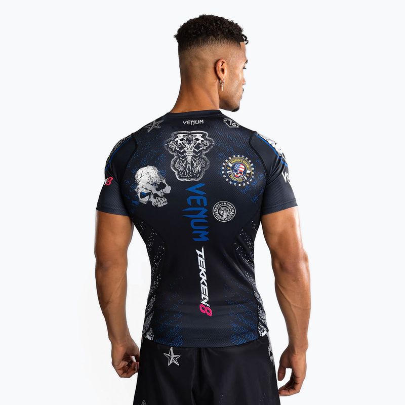 Vyriški marškinėliai Venum X Tekken 8 - Paul Phoenix Rashguard black/blue 3