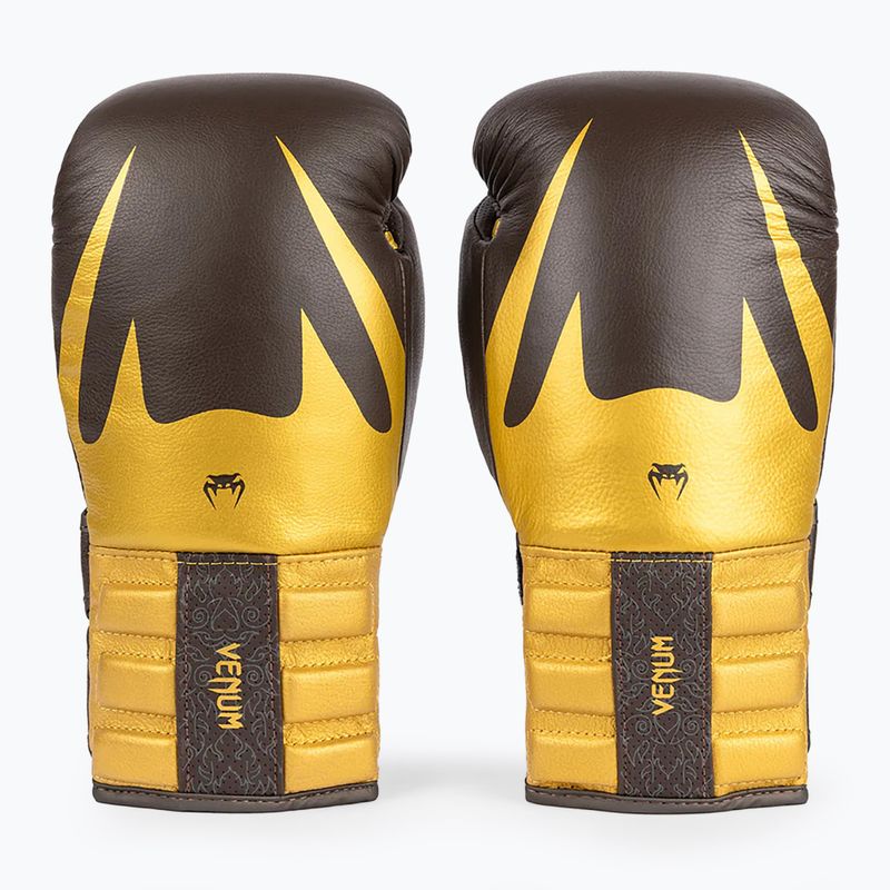Bokso pirštinės Venum Reverso Boxing chocolate/gold
