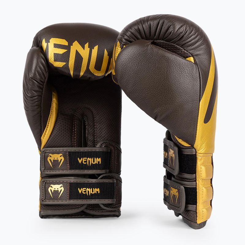 Bokso pirštinės Venum Reverso Boxing chocolate/gold 2