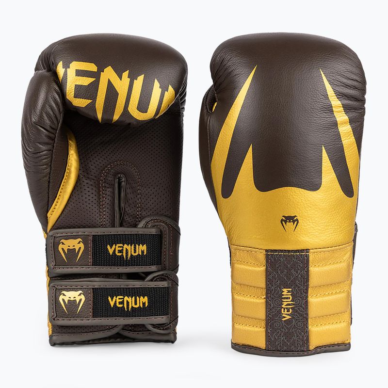 Bokso pirštinės Venum Reverso Boxing chocolate/gold 4