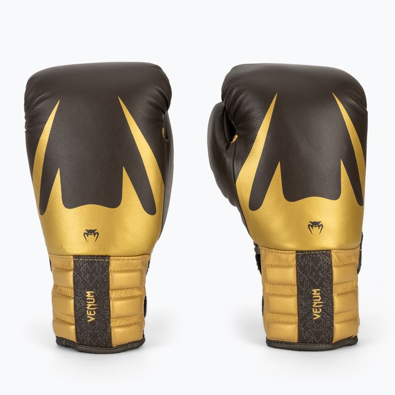 Bokso pirštinės Venum Reverso Boxing chocolate/gold 2
