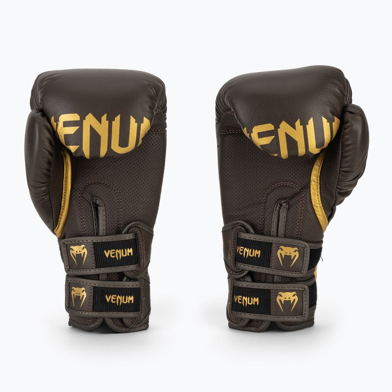 Bokso pirštinės Venum Reverso Boxing chocolate/gold 3