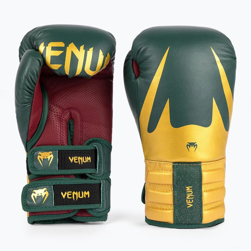 Bokso pirštinės Venum Reverso Boxing green/gold 2