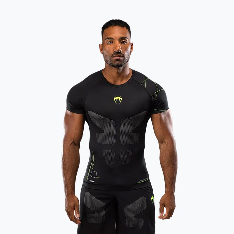 Vyriški treniruočių marškinėliai Venum Training Camp 4.0 Rashguard black/neo green