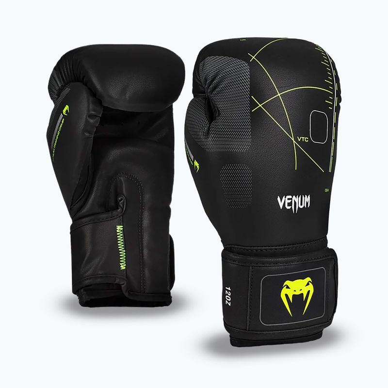 Venum Training Camp 4.0 juodos/neo žalios bokso pirštinės