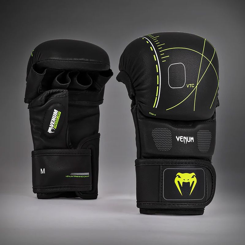 Sparingo pirštinės Venum Training Camp 4.0 black/neo green 2