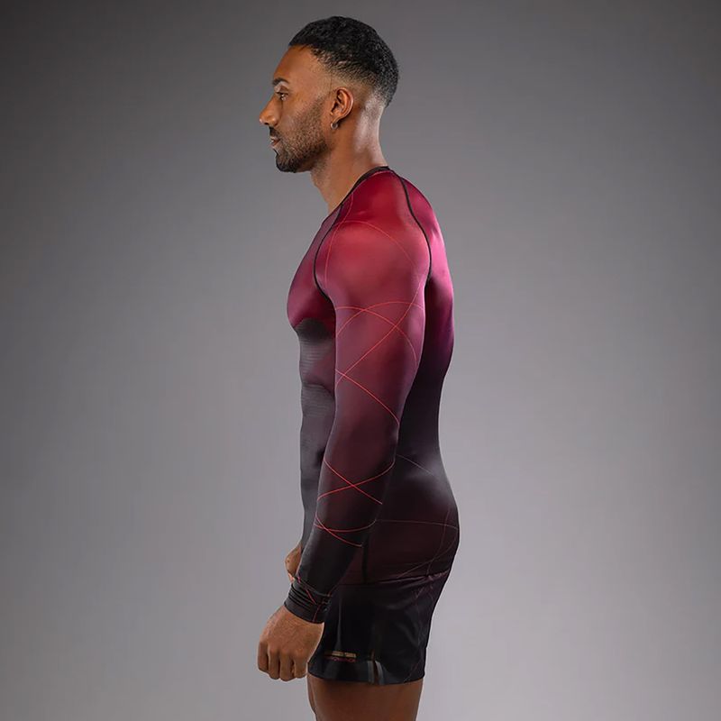 Treniruočių vyriški marškinėliai Venum Tactical XT Rashguards black/burgundy/gold 4