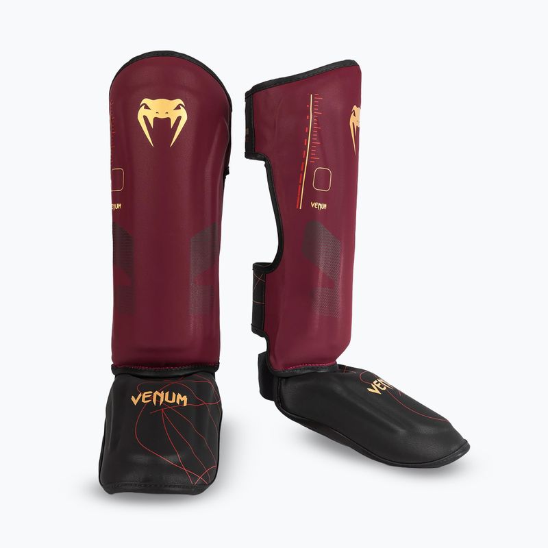 Moteriškos blauzdikaulio ir pėdos apsaugos Venum Tactical XT Shinguards juoda/burundy/gold 2
