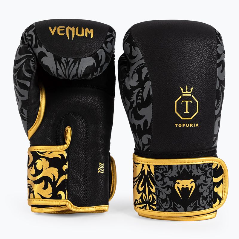 Bokso pirštinės Venum x Ilia Topuria Unmatched Boxing black/gold 2