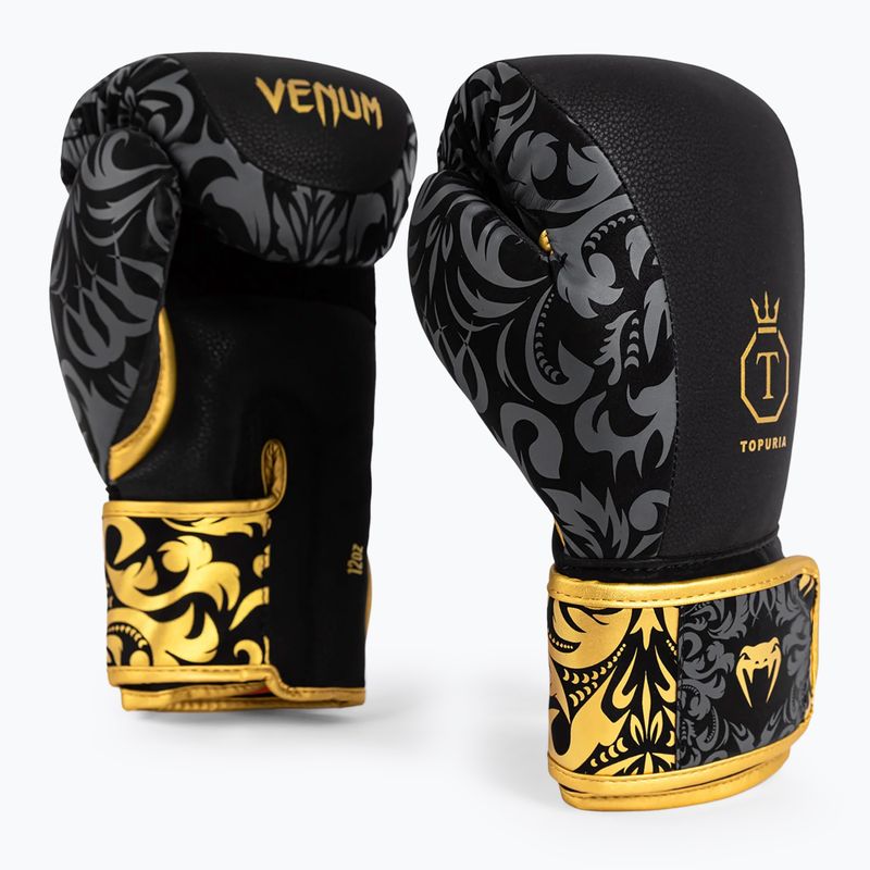 Bokso pirštinės Venum x Ilia Topuria Unmatched Boxing black/gold 3
