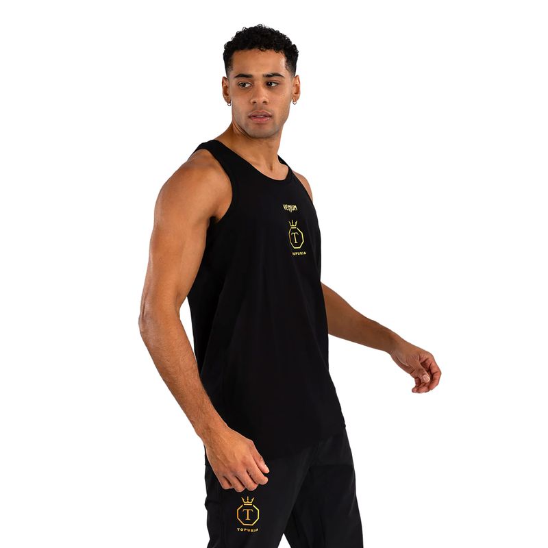 Vyriškas treniruočių tank topas Venum x Ilia Topuria Unmatched black/gold