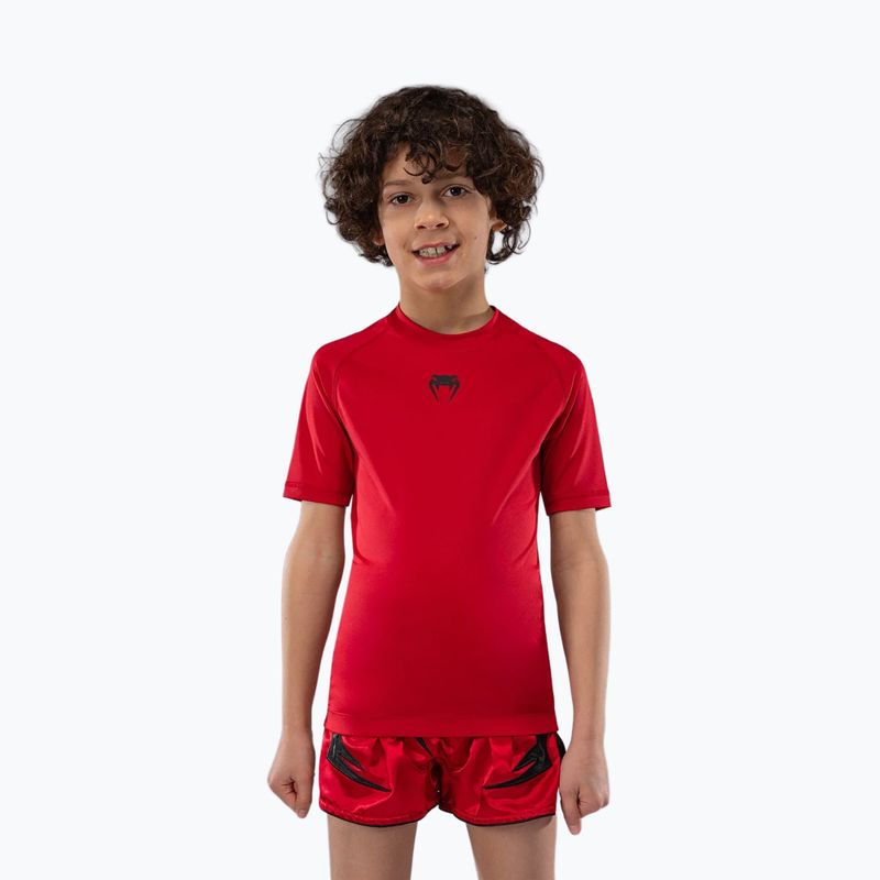 Venum Contender Rashguards Jr vyšninės raudonos spalvos vaikiški treniruočių marškinėliai