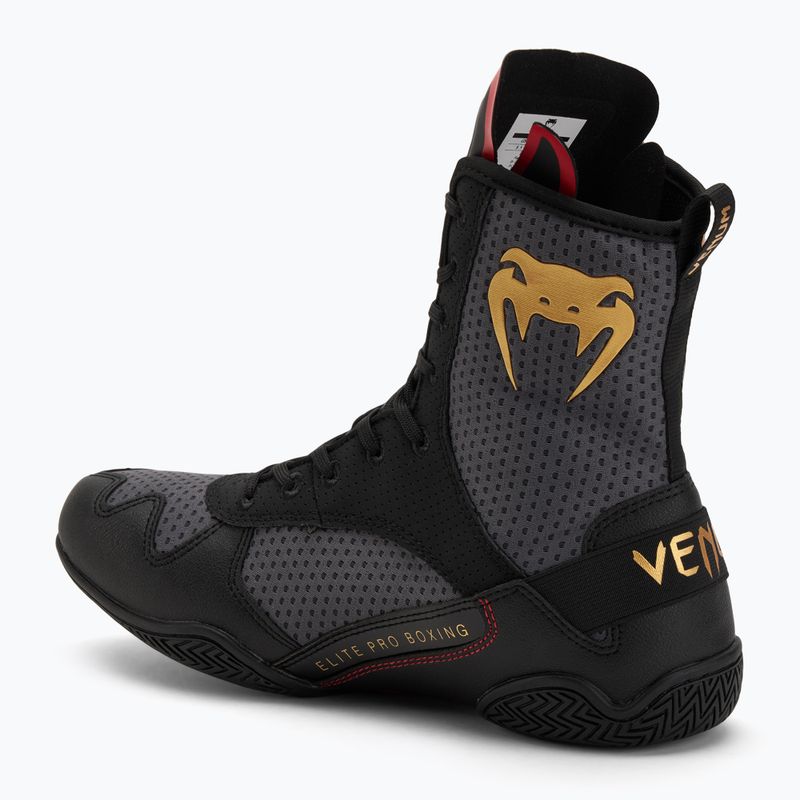 "Venum Elite" bokso bateliai stom pilkos/auksinės spalvos su logotipu 3