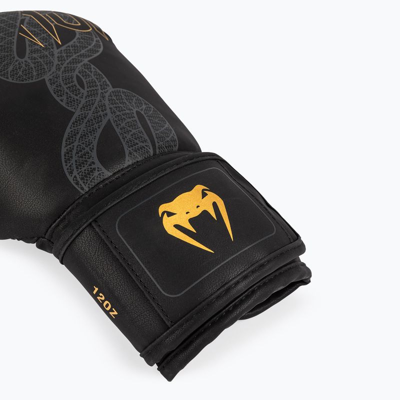 Bokso pirštinės Venum Serpenti Boxing black/silver/gold 3