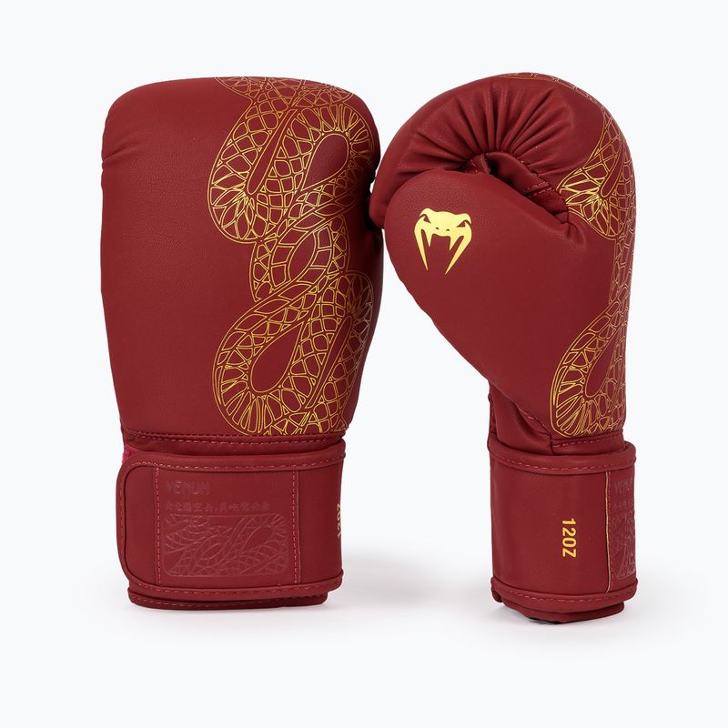 Bokso pirštinės Venum Serpenti Boxing burgundy/ivory 2