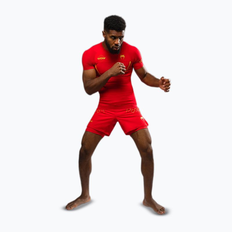 Vyriški treniruočių marškinėliai Venum X WOW FC Rashguards fury red/gold 2