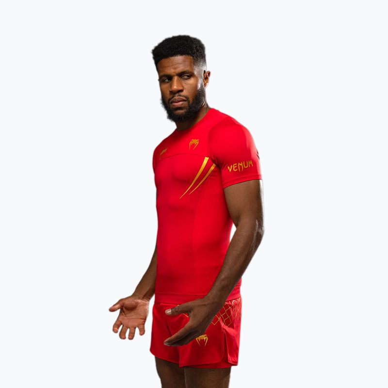 Vyriški treniruočių marškinėliai Venum X WOW FC Rashguards fury red/gold 5