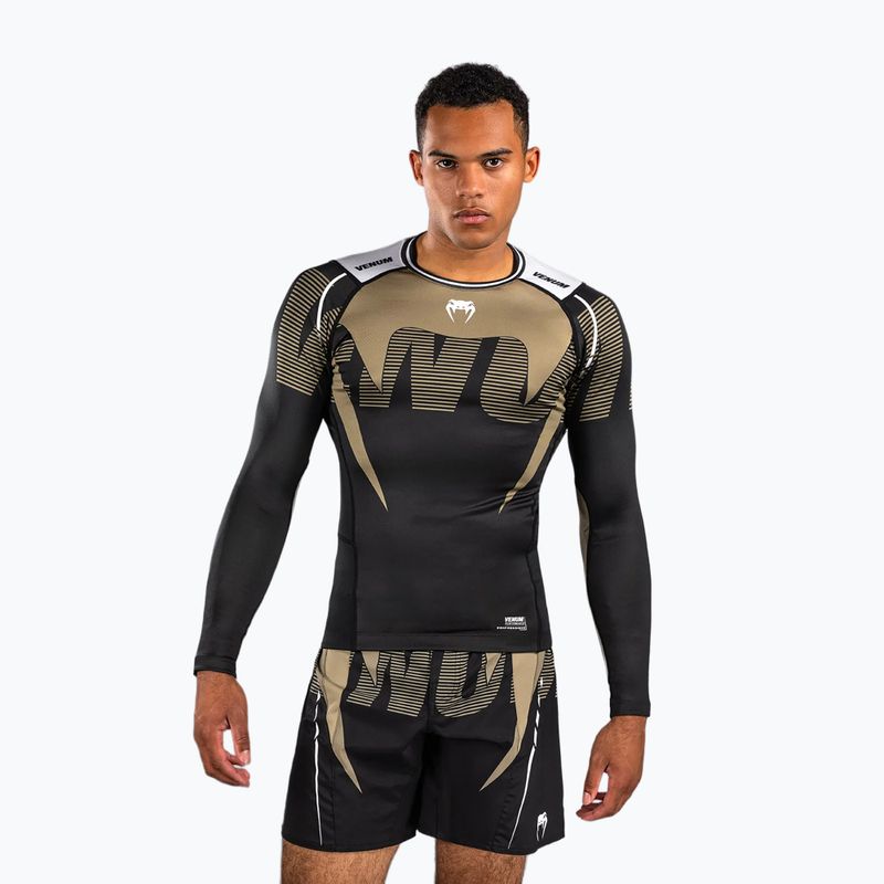 Vyriškas rashguard su ilgomis rankovėmis Venum Adrenaline Rashguard black/sand