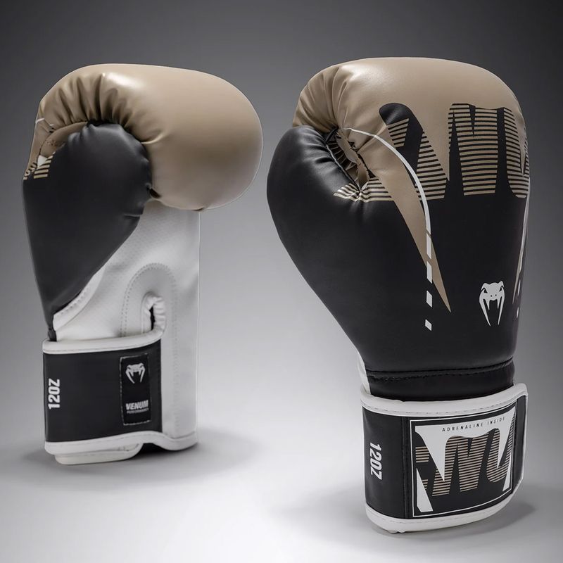 Bokso pirštinės Venum Adrenaline Boxing black/sand 2