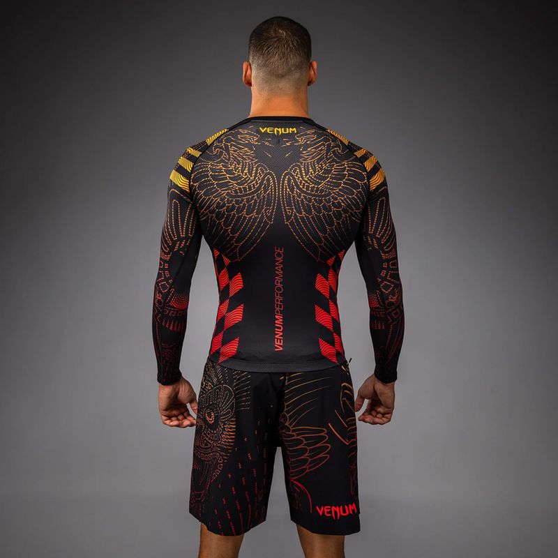Vyriškas rashguard ilgomis rankovėmis Venum Quetzal Fury Rashguard black/fury red/tangerine 3