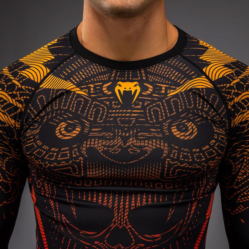 Vyriškas rashguard ilgomis rankovėmis Venum Quetzal Fury Rashguard black/fury red/tangerine 5