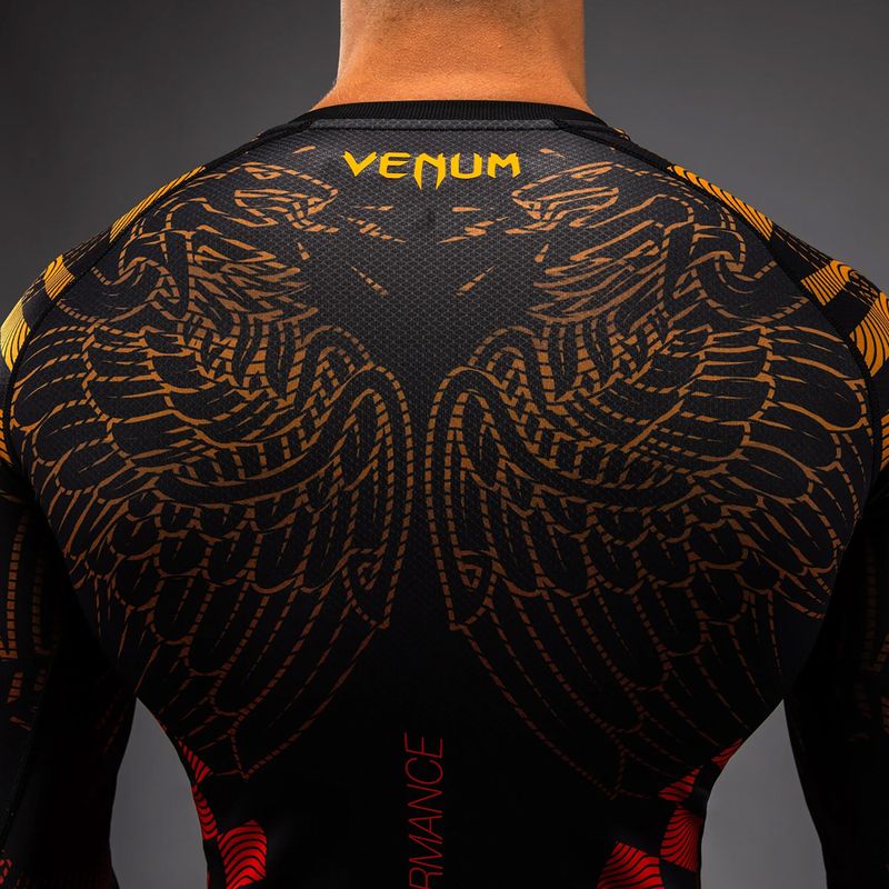 Vyriškas rashguard ilgomis rankovėmis Venum Quetzal Fury Rashguard black/fury red/tangerine 6